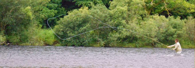 Spey Casting on the River Tay in Perthshire.